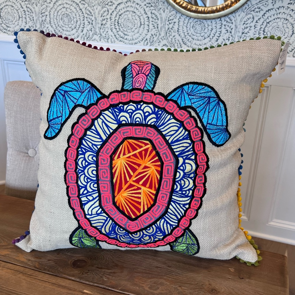 Bright & Colorful Turtle Pillow